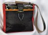 Bolso Carriel rojo y pelo con correa tipo Carriel de 4.5 cms